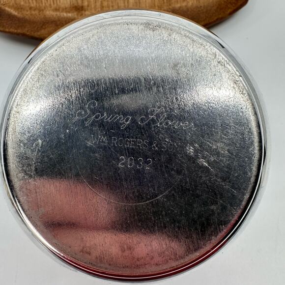 Vintage Spring Flower WM Rogers & Son Antique Silverplated Coffee Creamer Bowl - Picture 5 of 6